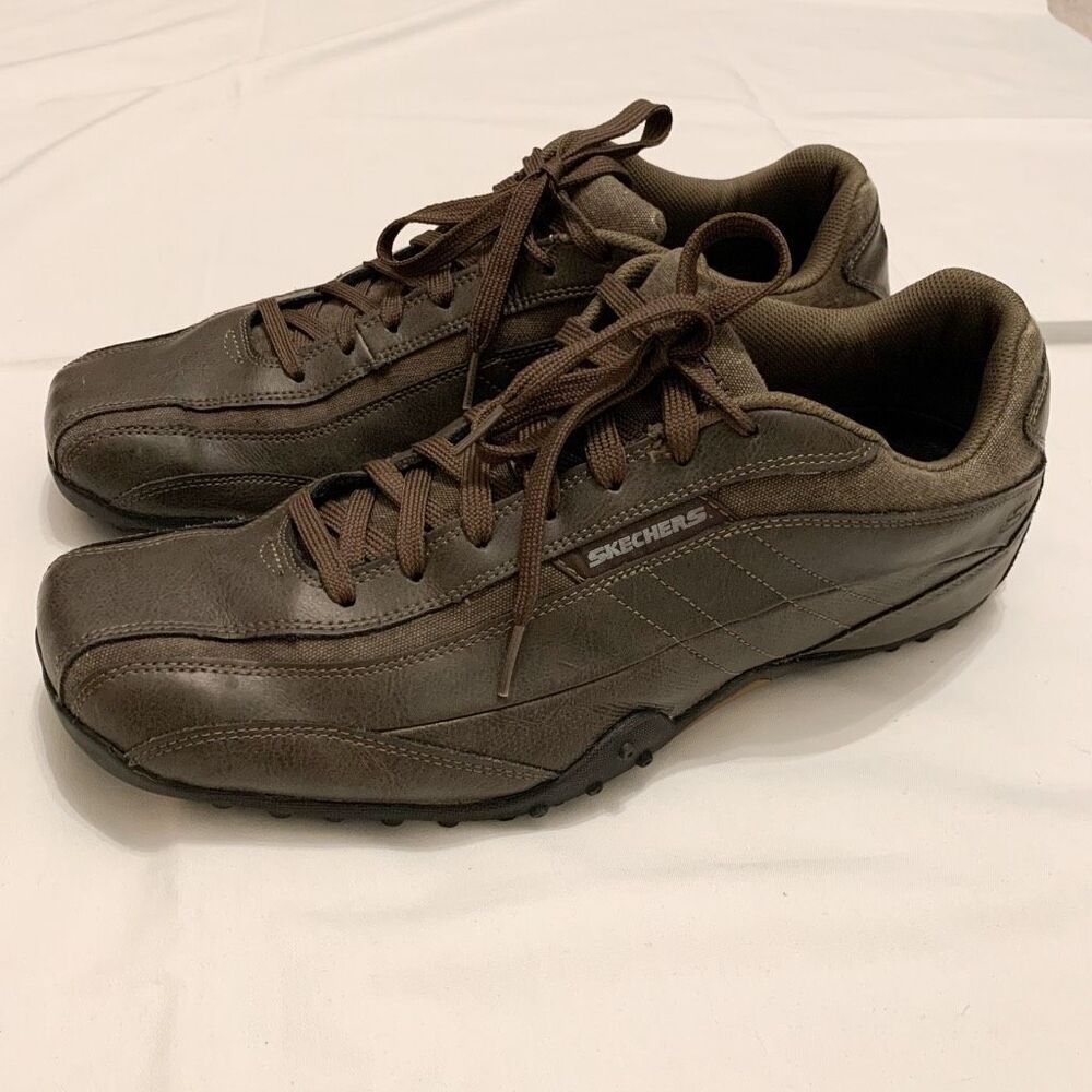 Skechers Shoes Mens 14 Urban Attack Oxford Brown Leather Lace Up Low SN 63675